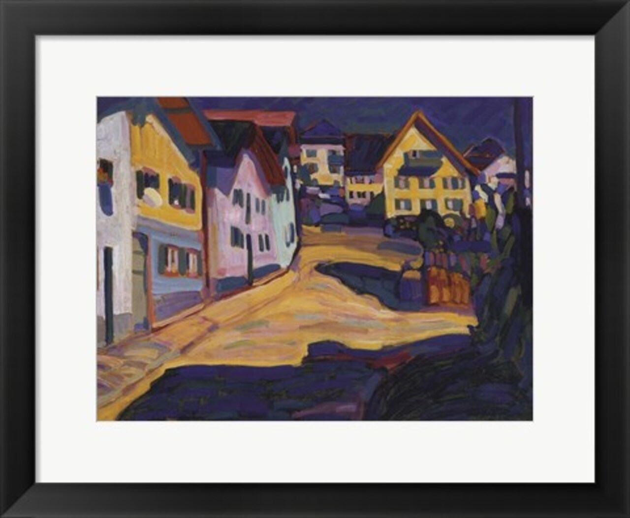 Framed Art Murnau Burggrabenstrasse, 1908 by Wassily Kandinsky Wall Decor 18x24 Artwork